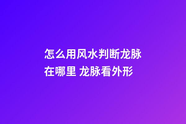 怎么用风水判断龙脉在哪里 龙脉看外形